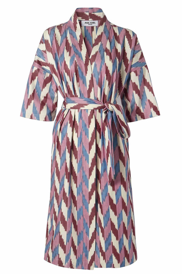 KIMONO EN COTON IKAT RAYÉ kimono ANA KHEL 