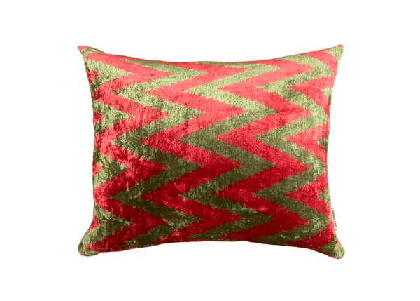 COUSSIN VELOURS SOIE IKAT - 40x50 - ANA KHEL PARIS