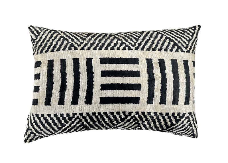 COUSSIN VELOURS SOIE IKAT  - 40x60